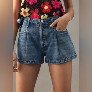 Citizens of Humanity Franca Pleated Baggy Shorts 24 NWT